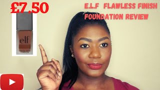 E.L.F FLAWLESS FINISH FOUNDATION REVIEW ON OILY SKIN || DRUGSTORE FOUNDATION