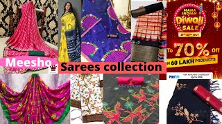 Meesho sarees haul #low Prices &best quality #all types of sarees collection#allcodes& prices#cod