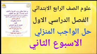 حل ( الواجب المنزلي) ( الاسبوع الثاني) علوم الصف الرابع الابتدائي الترم الاول ٢٠٢٥