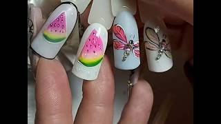 Nail art step by step,ζωγραφική με ημιμονιμα