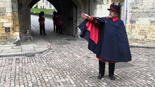 Yeoman Warder (Beefeater) explains the Opening Ceremony of the Keys at The Tower of London