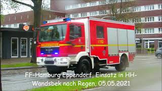 FF-Hamburg Eppendorf, Einsatz in HH-Wandsbek nach Regen, 05.05.2021