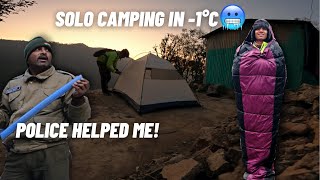 Camping aur cooking karli aaj -1° me🥶| Police helped me | Solo bike tour in Uttarakhand