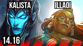 KALISTA vs ILLAOI (TOP) | 600+ games, 7/4/13 | NA Master | 14.16