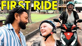 learning how to ride a scooter in asia