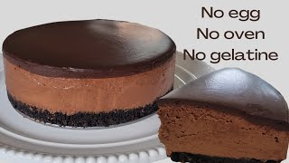 No Bake Chocolate Cheesecake | No Gelatin, No Oven, No Egg | Homemade Cream Cheese