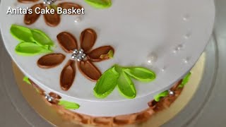 Floral cake decoration/ Floral cake decorating ideas/ Simple cake design/anniversary cake decoration