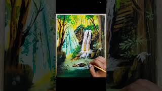 Easy Painting  #waterfall#shortvideo #art #viral #easydrawing #painting #acrylic#shots#youtubeshort