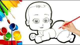 Dibuja y Colorea bebes lindos y fáciles paso a paso para niños | Dibujos Para Niños