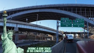 ROLLING THROUGH THE CROSS BRONX IN A SEMI TRUCK.