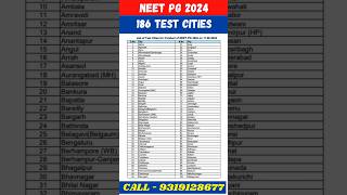 NEET PG 2024 🔥 185 Test cities for #neetpg2024 Exam #shorts #viral #neetpgcounseling #neetmentor