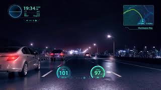 We envision the future of smart car.  HUD + V2X