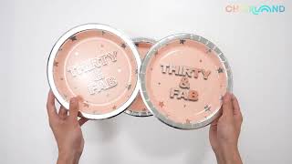 Thick and Durable Pink and Silver Plates for your 30th!