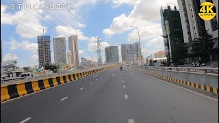 [4k HDR] Cambodia Driving Tour - Phnom Penh Driving Tour Road 60m to Pochentong - Cambodia 4K