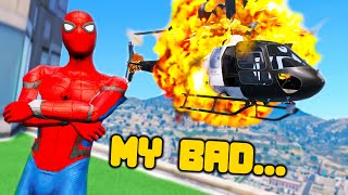 GTA 5 - SPIDERMAN MAKES COPS CRY