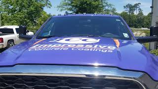 full Dodge ram truck wrap for impressive concrete coating of Mandeville Louisiana