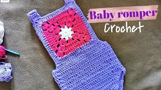 Crochet newborn granny romper | 0-3 months.