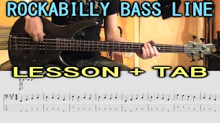 ROCKABILLY Bass Line - ELECTRIC BASS LESSON TUTORIAL with TAB - BASS TUTORIAL TABS