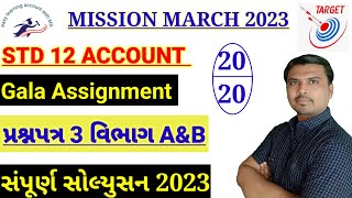 std 12 account gala assignment solution 2023|std 12 gala assignment solution|Paper 3|section A&B