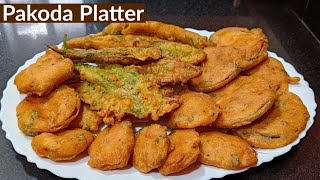 Monsoon Special | Mixed Veg Pakora Platter |  Mixed Bhajia Platter | Crispy Pakora | Evening Snacks