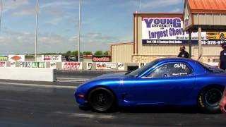 Mazda RX-7 1/4 mile EXTREMELY LOUD!