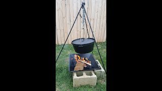 Award winning CAMPFIRE chili w/ Lodge tripod stand