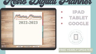 Retro Digital Teacher Planner Walkthrough | Best Digital Teacher Planner | Back to School Teacher