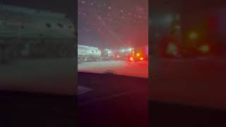 Tractor trailer crash on I-80 during winter storm