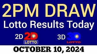 Lotto Result Today 2pm Draw October 10 2024 Swertres Ez2 PCSO Live Result