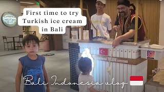 First time eating Turkish ice cream in Bali Indonesia