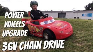 Modified power wheels drifting,! 36v Lightning McQueen.Electric ride on car for kids.