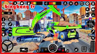 Construction vehicles - How to build a bridge - Excavator, Crane, Mixer Truck | Gameplay Android