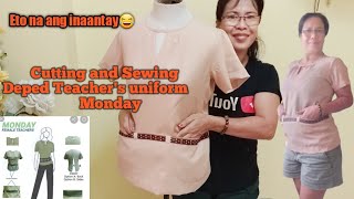 How to Cut and Sew Deped Teacher's Uniform 2021 Monday (detailed full tutorial)