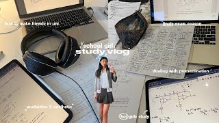 PINTEREST SCHOOL GIRL STUDY VLOG ⋆✎🖇️ ˎˊ˗ productive finals season, cramming in 24 hours, bday haul