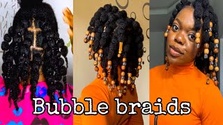 Simple natural hairstyle. Bubble braids #simplychisom #naturalhair #protectivestyles