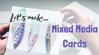 HOW TO MAKE MIXED MEDIA CARDS  : DIY Greeting Cards : Art Process Video : Mixed Media for Beginners