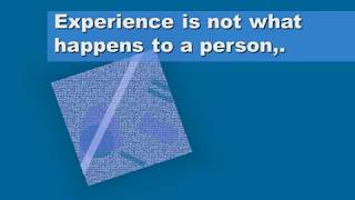 Experience is not What Happens to a Person.