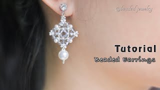 Elegant beaded earrings tutorial. How to make earrings. Jewelry making