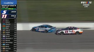 LARSON WRECKS ON FINAL LAP CRAZY FINSH - 2023 ADVENT HEALTH 400 NASCAR CUP SERIES AT KANSAS