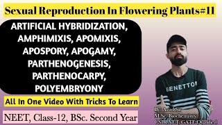 Lec: 11|Ch-2|Amphimixis|Apomixis|Apogamy|Apospory|Parthenocarpy|Polyembryony