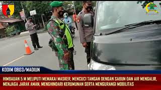 Personel gabungan Opsgakplin Prokes terus berupaya cegah covid 19 di wilayah Madiun