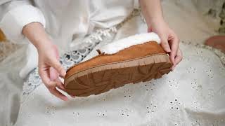 Women's Memory Foam Moccasin Slippers Micro Suede with Breathable Faux Fur Lining Slip On House.