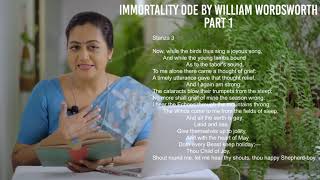 Immortality Ode - Poem by William Wordsworth | Explanation | Part 1