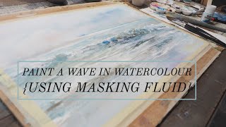 Paint a wave in watercolour (using masking fluid)