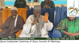 Sunday Halqa 14th Jan, 2024 (Quran Graduation Ceremony of Daaru Sunnah Al ISlamiyya)