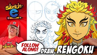 You can draw Kyōjurō Rengoku step by step