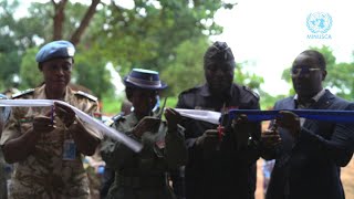 Remise des bâtiments de la gendarmerie du Nord-Est de Kaga-Bandoro