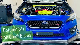 2017 Subaru STi with Rotated Turbo on stock block