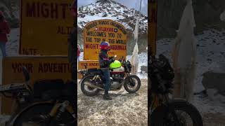 Khardungla 🥹Standing at the Highest Motorable road 😍