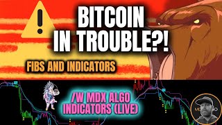 BITCOIN IN TROUBLE?! IS 20K POSSIBLE FOR 2024🤯?! POWER OF THE FIB TOOL! /w MDX ALGO INDICATORS(Live)